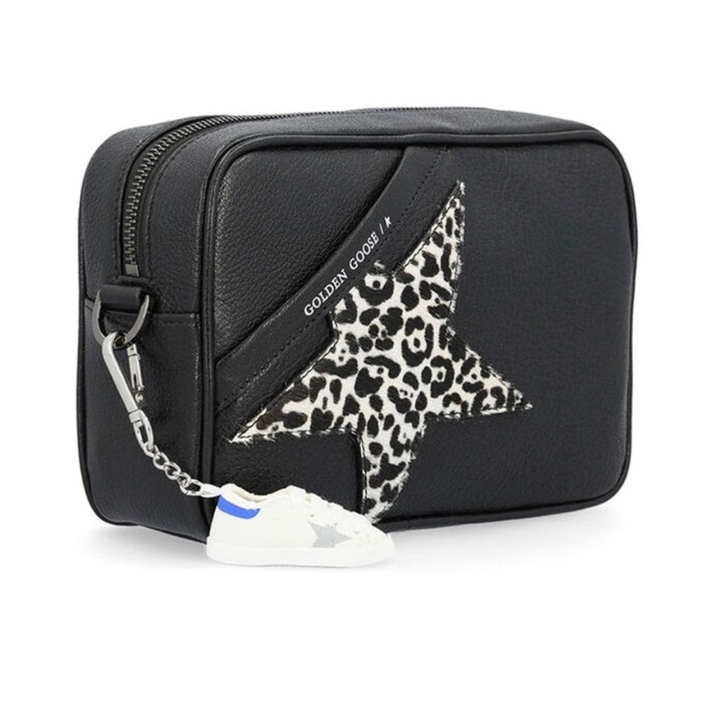 Golden Goose Black Bagwith Leopard Star